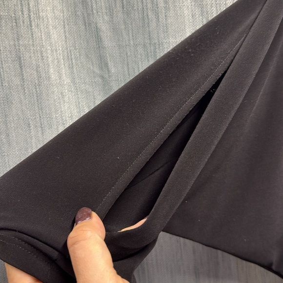 Frank Lyman Design Black Asymmetrical Sheath Dress with Dolman Sleeves - Picture 3 of 6